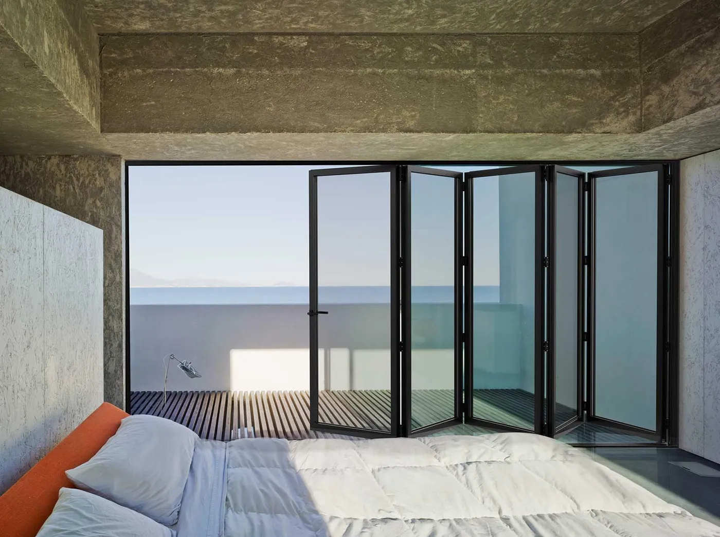 black bifold door